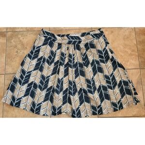 MERONA Black Tan Arrow Print SKIRT SIZE 18 COTTON BLEND  FULLY LINED Pleats